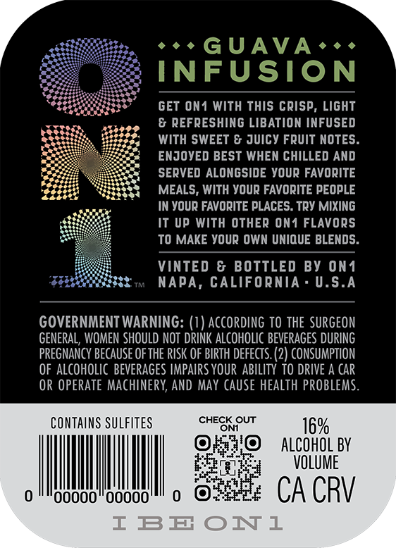 TABC label artwork for ON1 GUAVA INFUSION