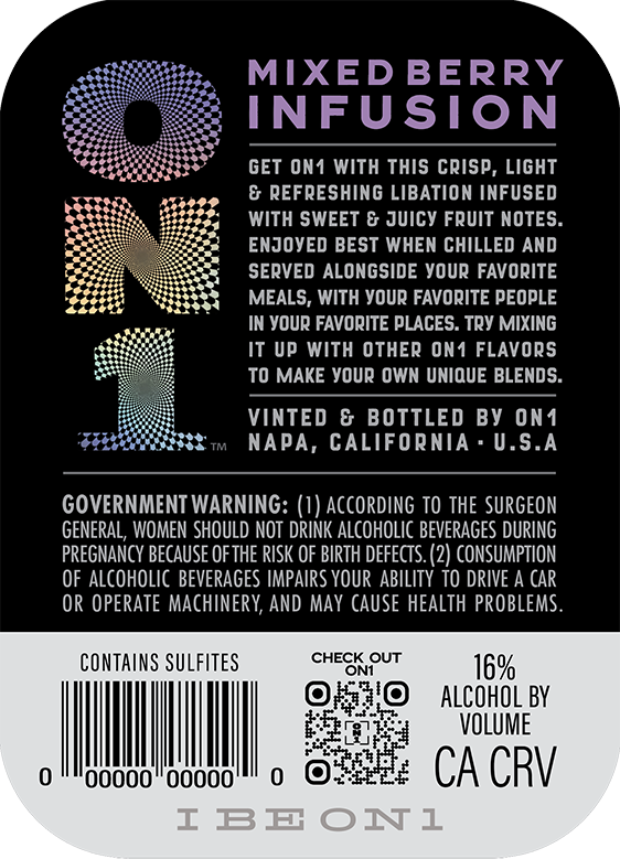 TABC label artwork for ON1 MIXED BERRY INFUSION