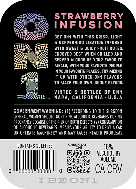 TABC label artwork for ON1 STRAWBERRY INFUSION