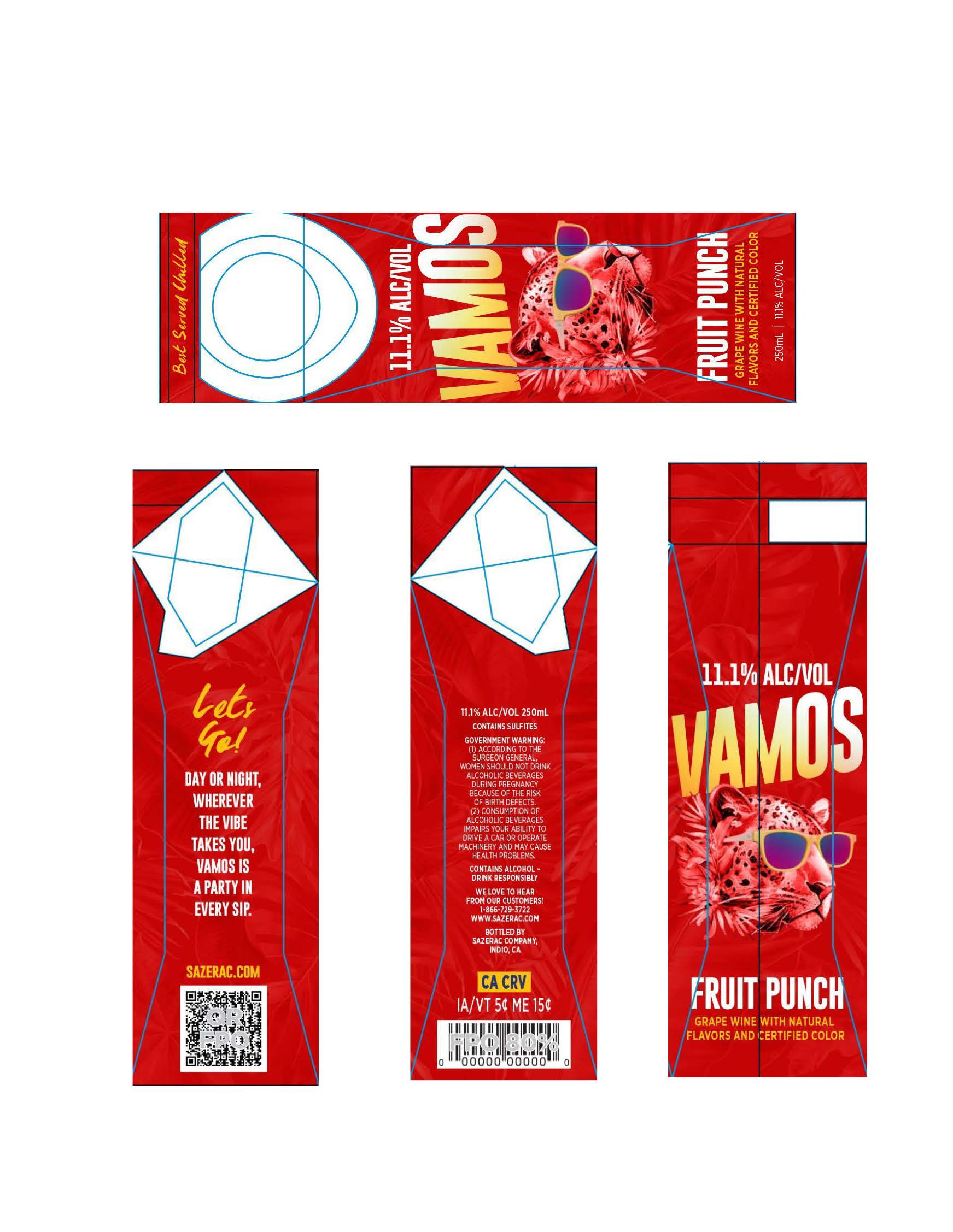 TABC label artwork for Vamos Fruit Punch
