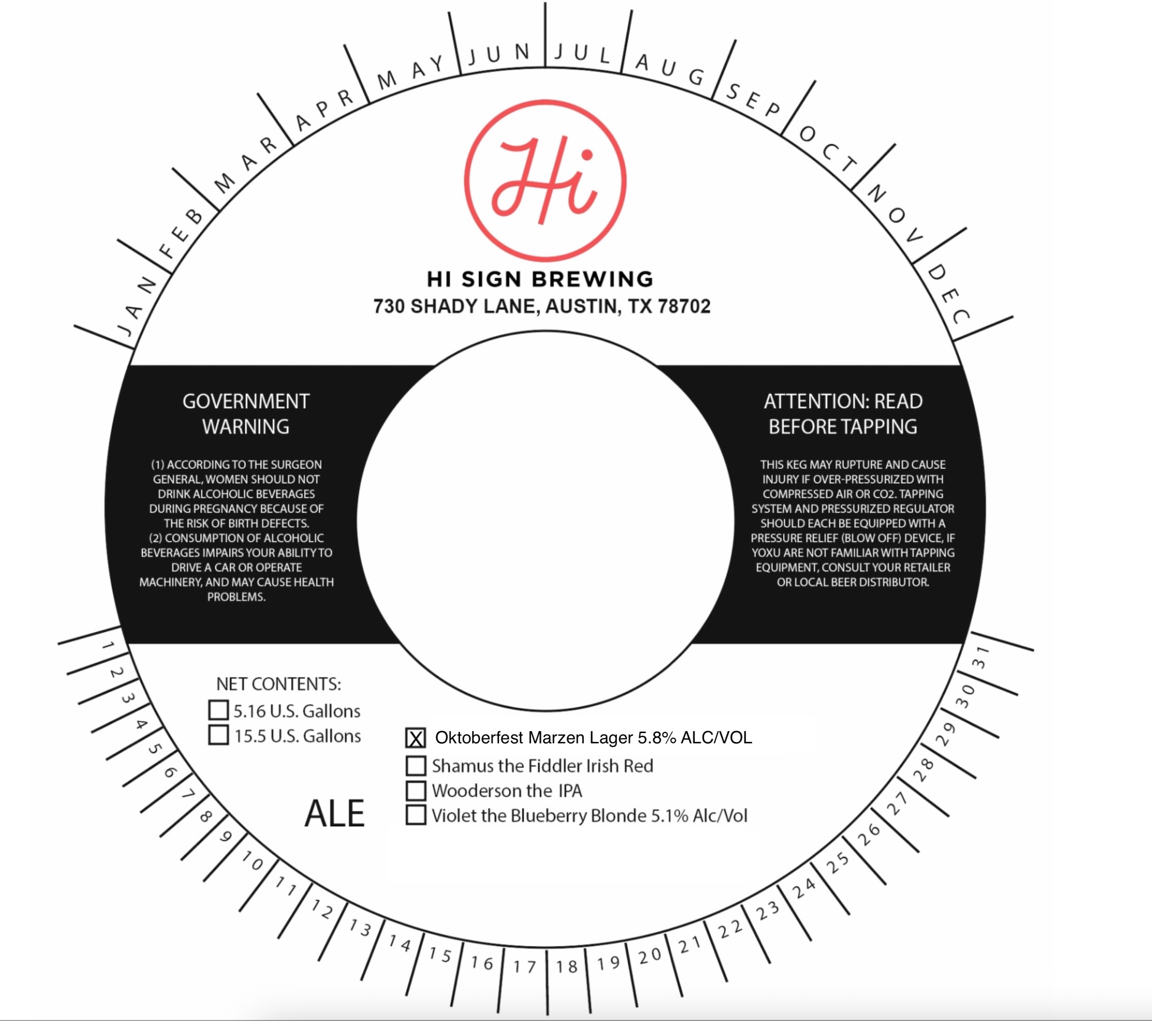 TABC label artwork for Oktoberfest Marzen Lager