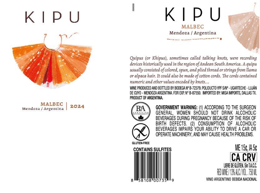 TABC label artwork for KIPU MALBEC