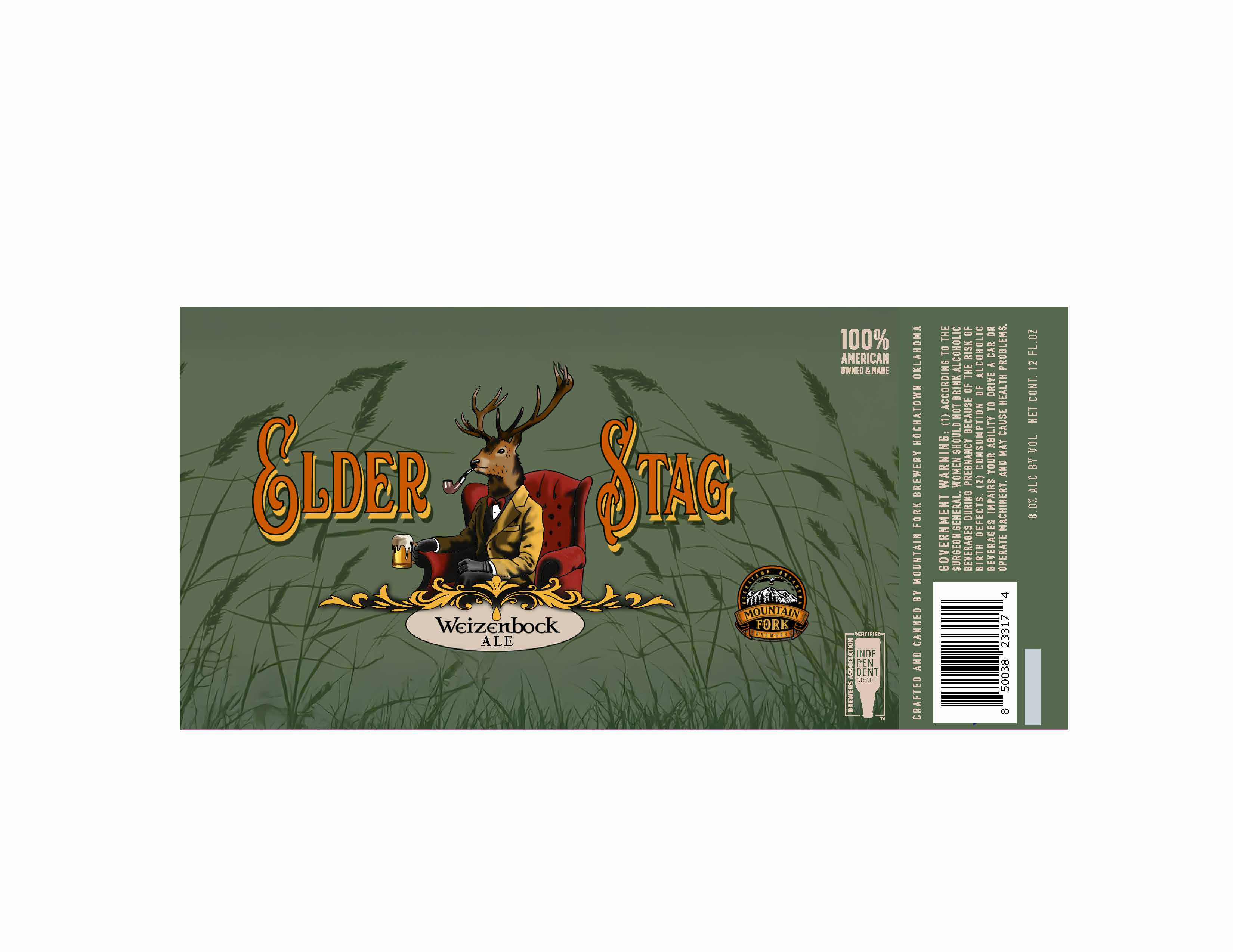 TABC label artwork for ELDER STAG WEIZENBOCK ALE CAN