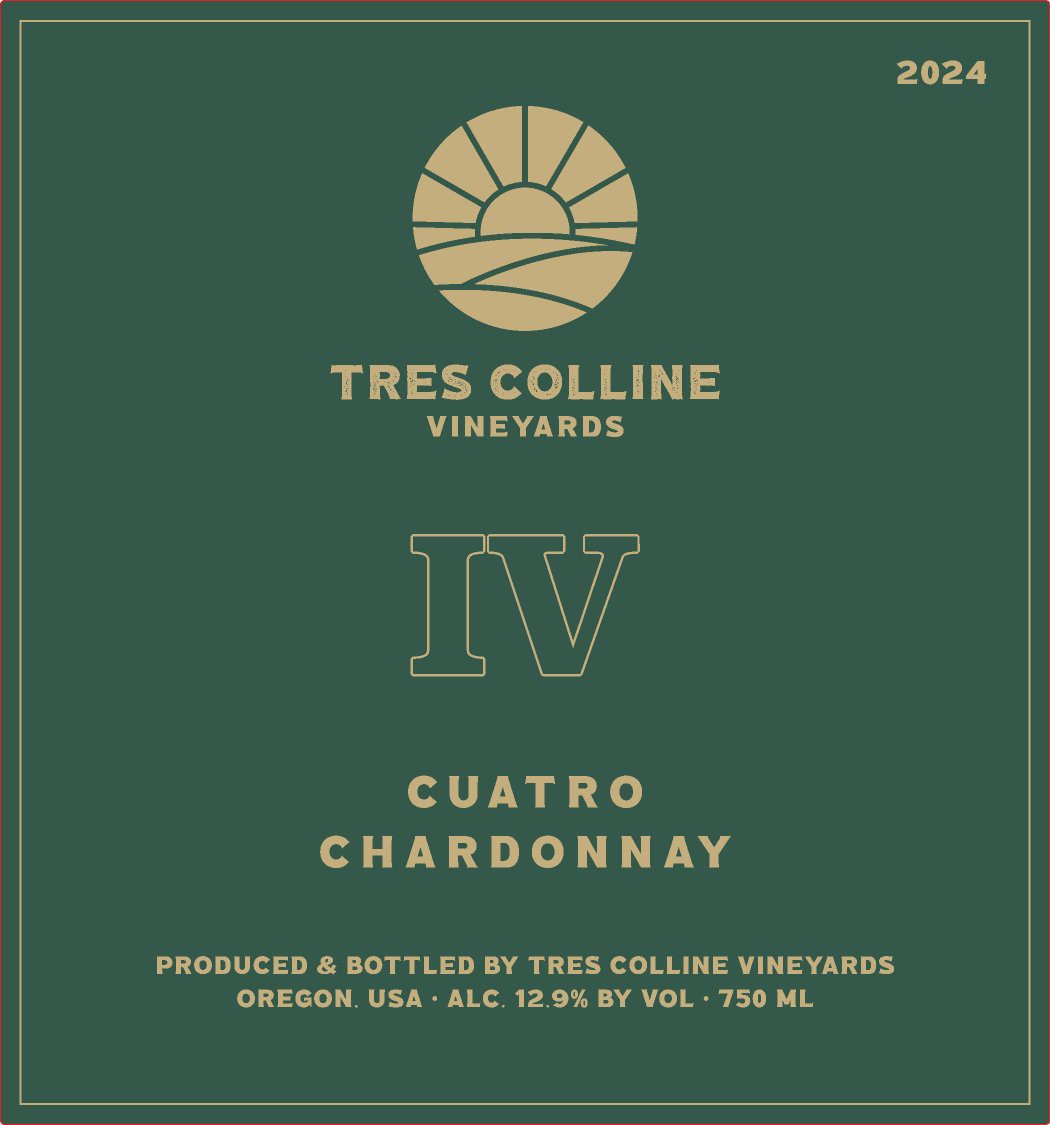 TABC label artwork for Tres Colline Vineyards Cuatro Chardonnay