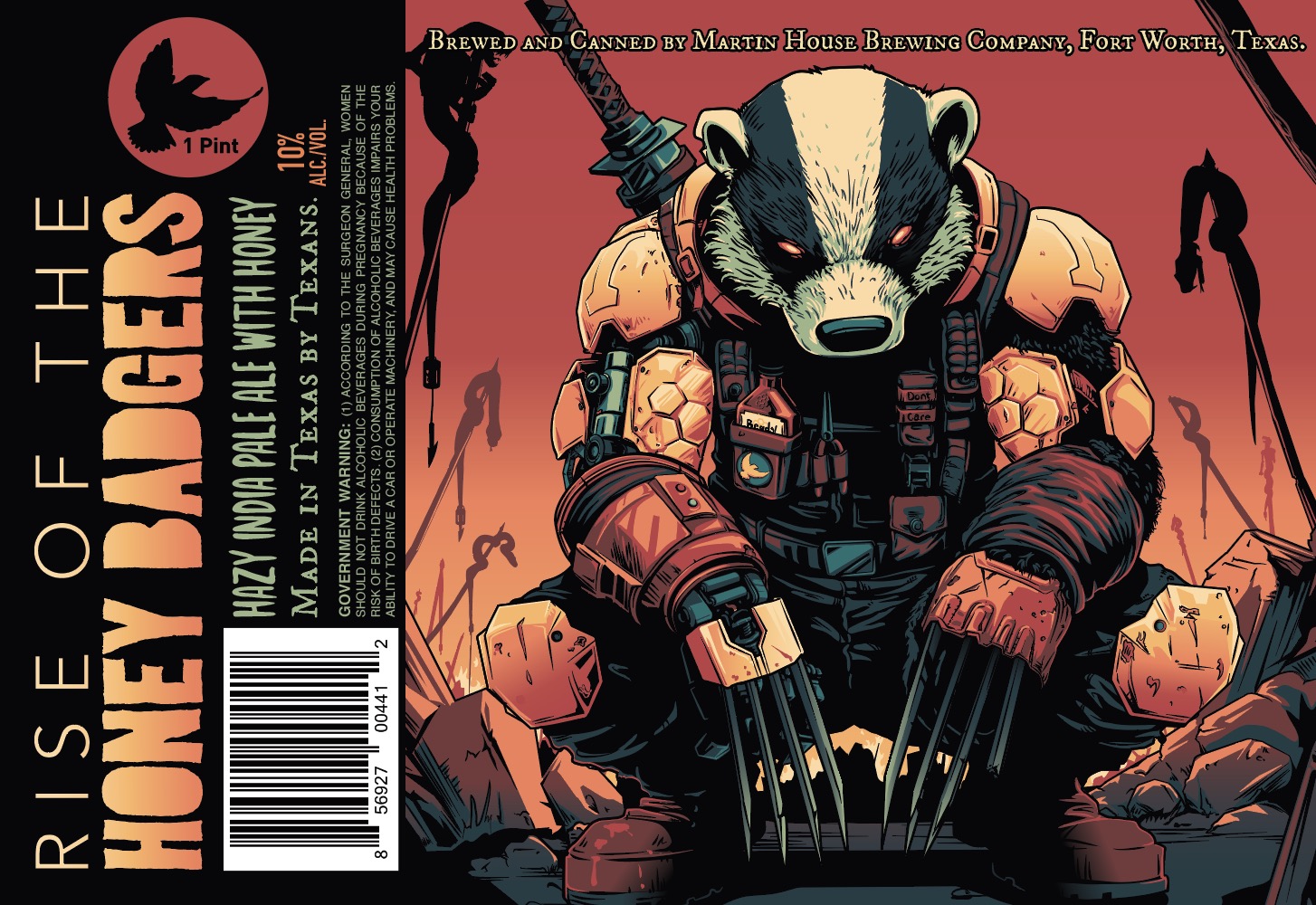 TABC label artwork for Rise of the Honey Badgers Can