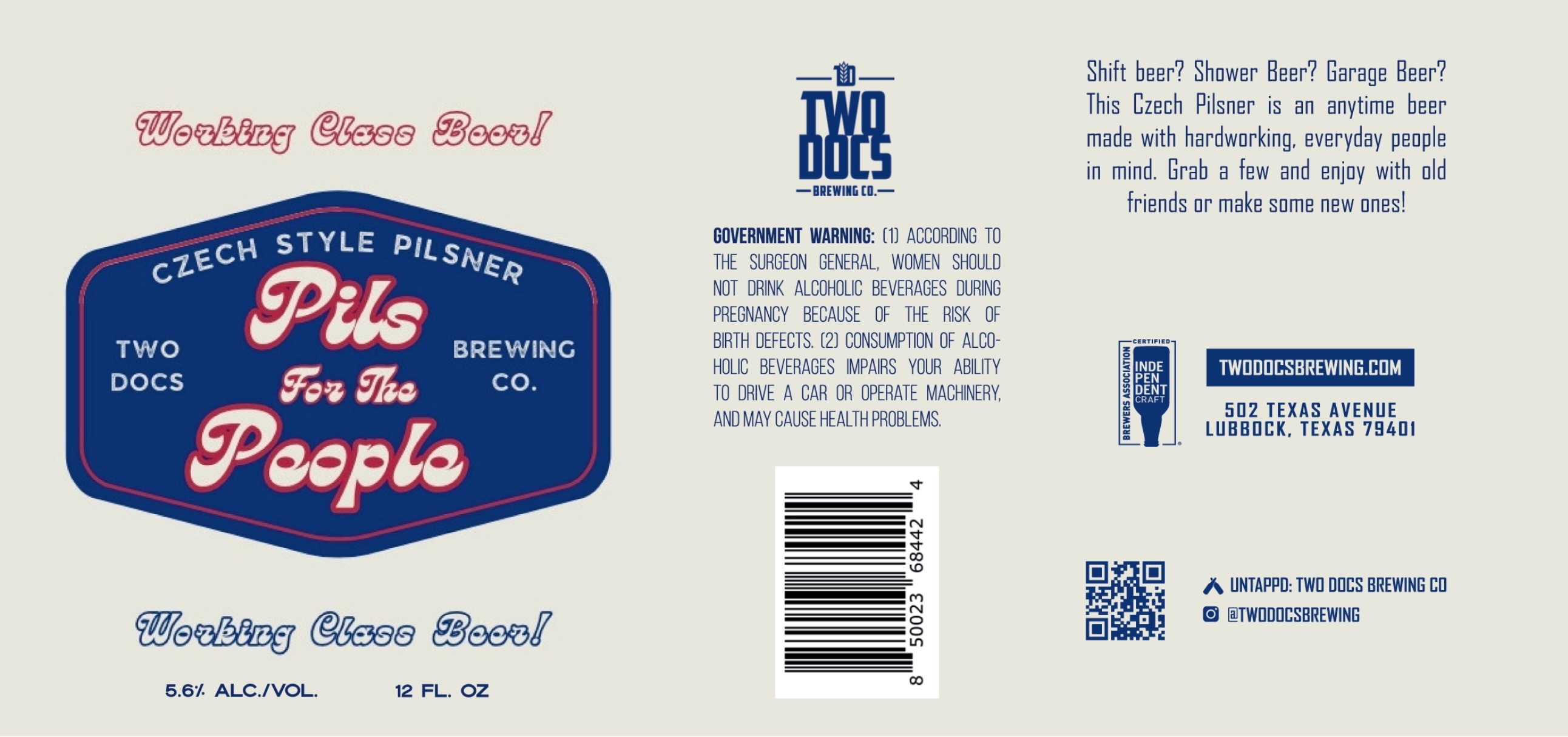 TABC label artwork for Pils for the People
