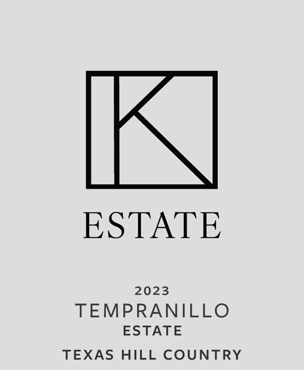 TABC label artwork for 2023 Estate Tempranillo