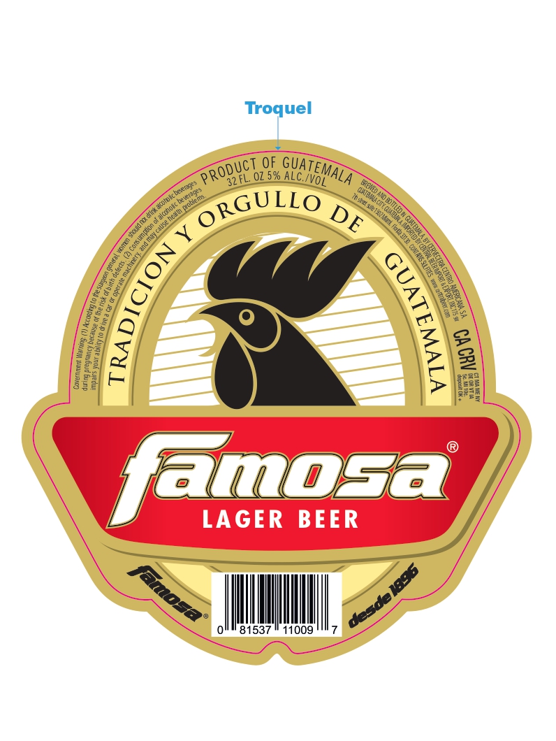 TABC label artwork for FAMOSA LAGER BEER 32oz