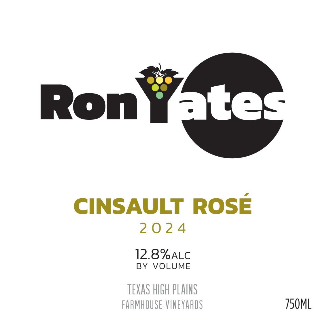 TABC label artwork for RON YATES CINSAULT ROSE