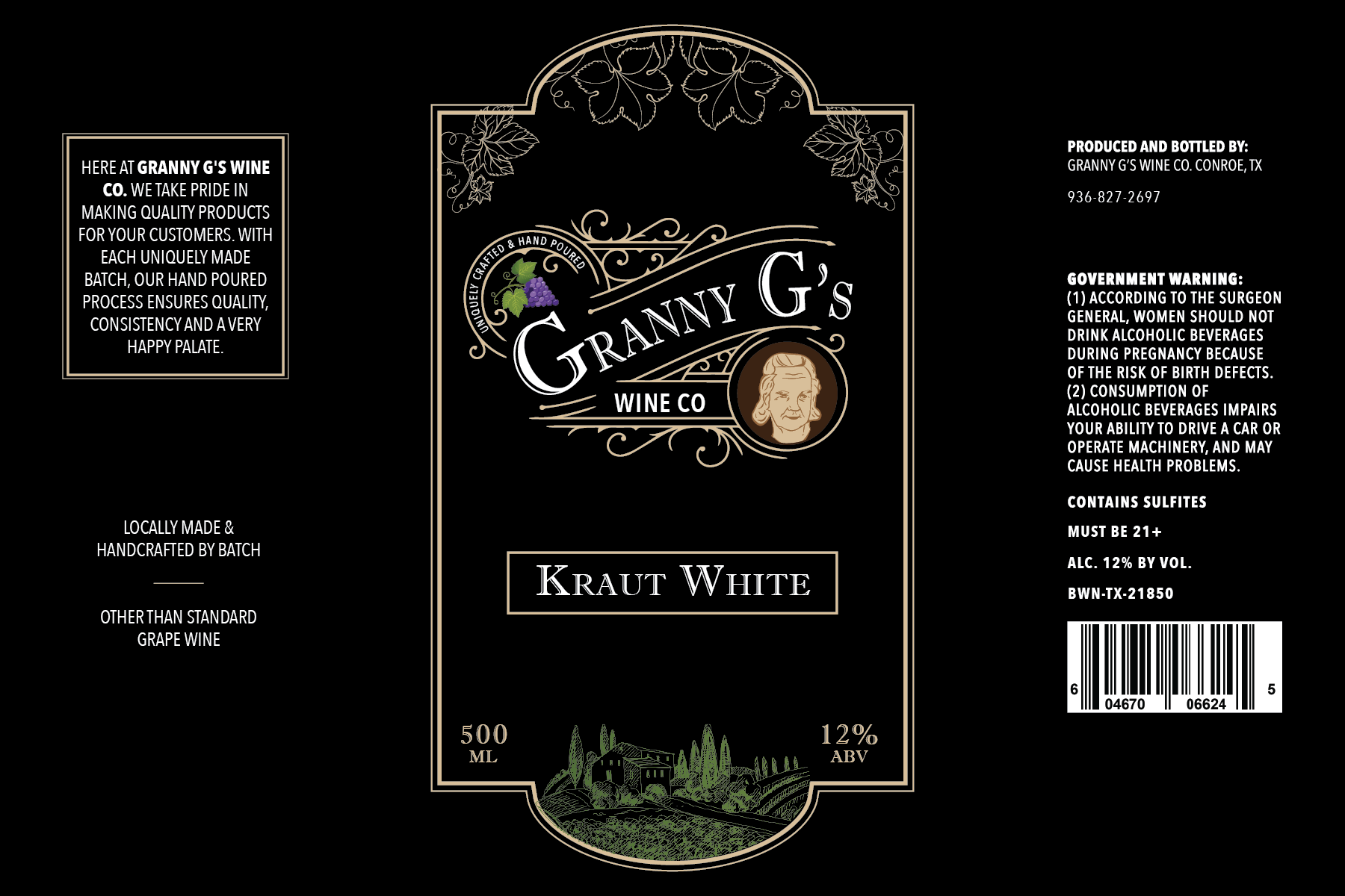 TABC label artwork for Gewurztraminer