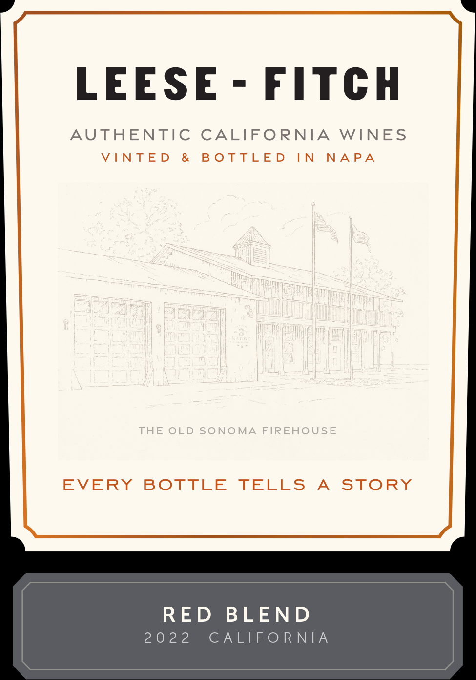 TABC label artwork for Leese-Fitch Red Blend