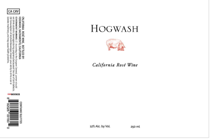TABC label artwork for HOGWASH ROSE