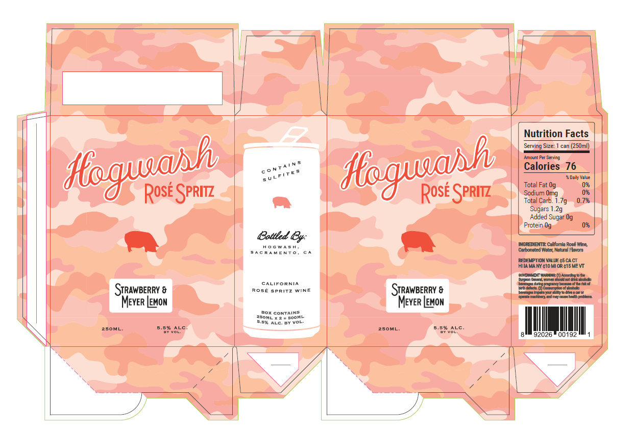 TABC label artwork for Hogwash Rose Spritz