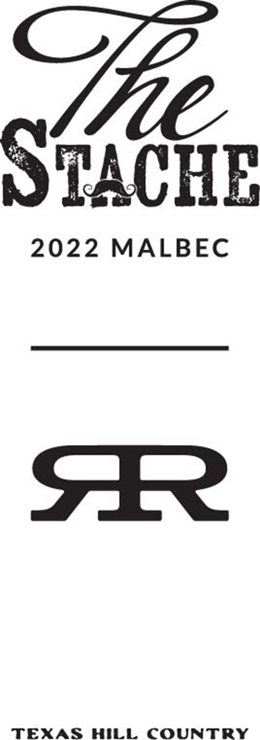 TABC label artwork for The Stache 2022 Malbec