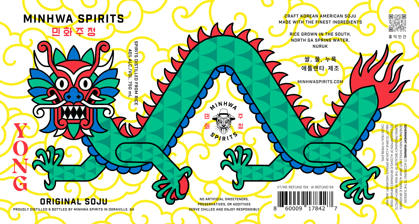 TABC label artwork for Minhwa Spirits Yong Soju