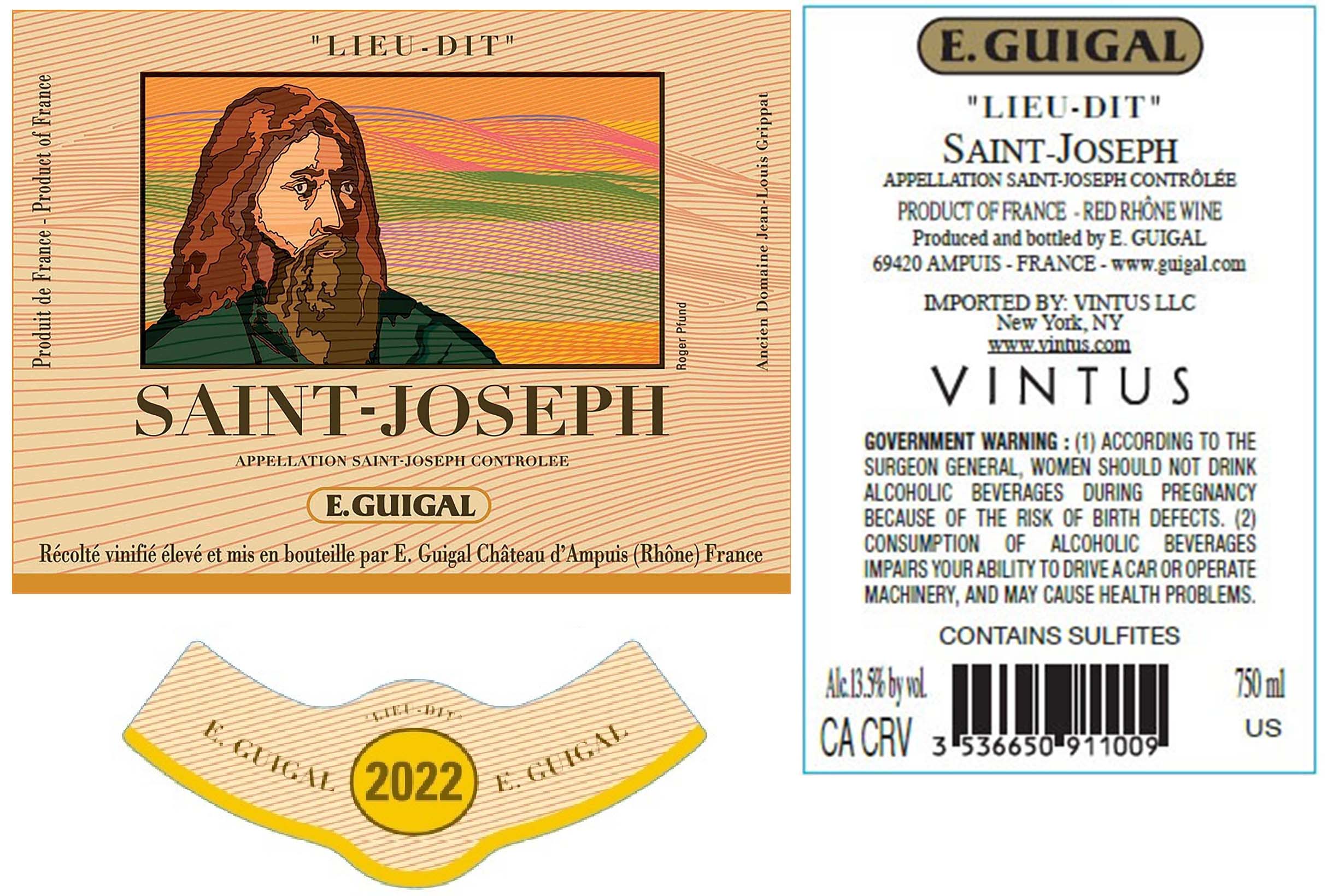 TABC label artwork for E. Guigal Saint-Joseph Rouge Lieu Dit
