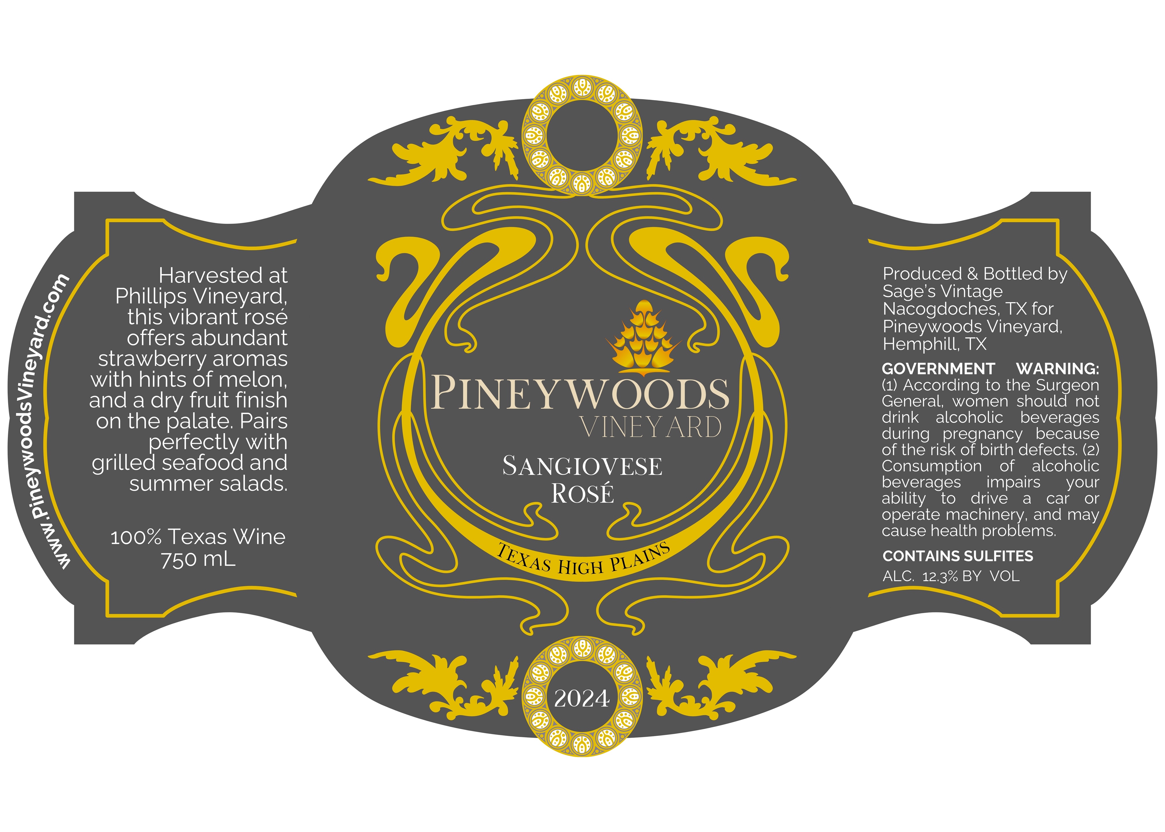 TABC label artwork for Sangiovese Rose