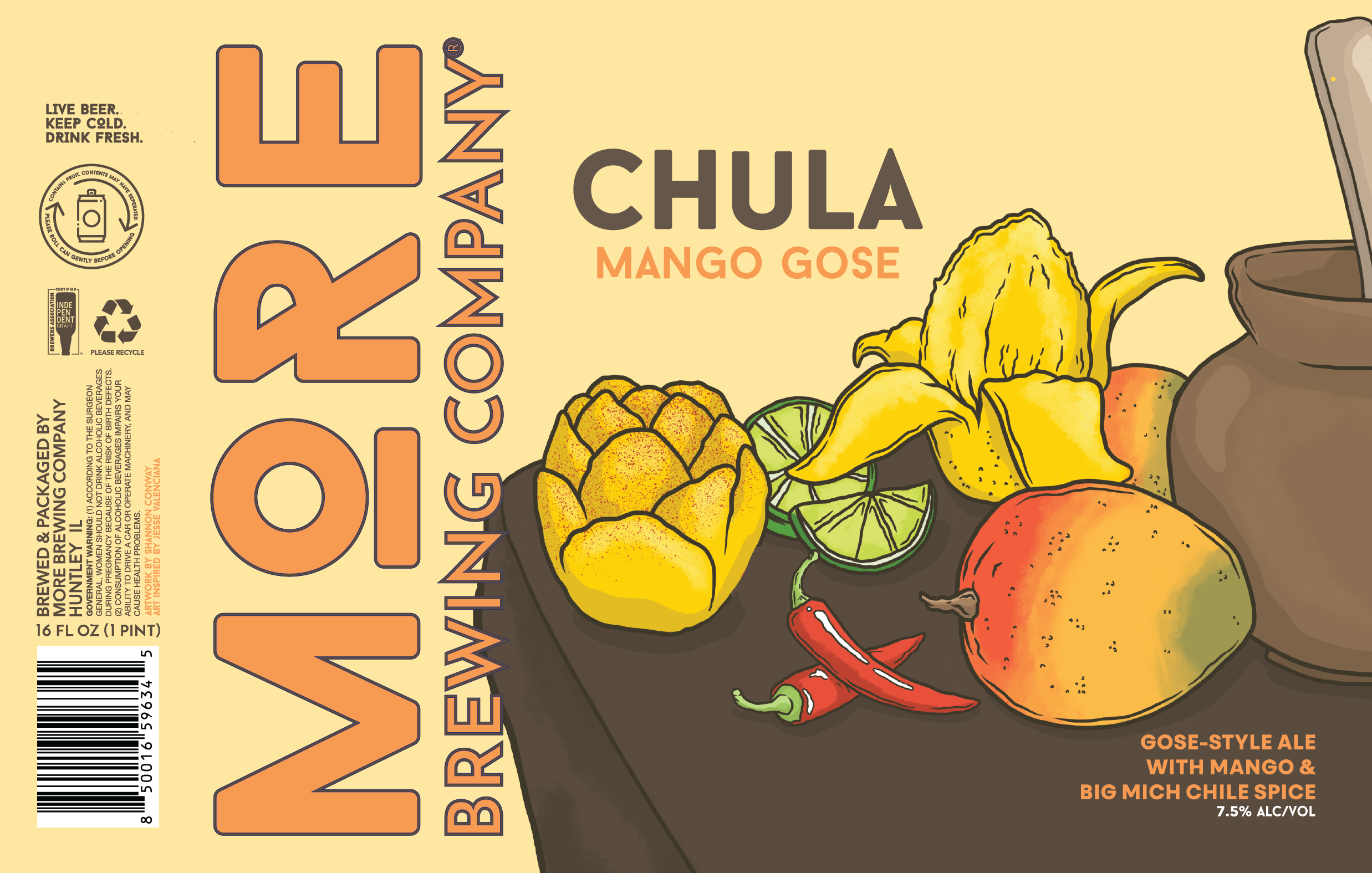 TABC label artwork for Chula Mango Gose