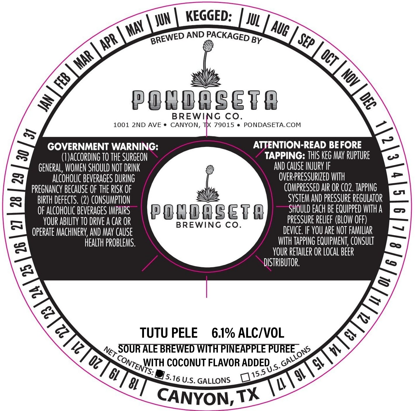 TABC label artwork for Tutu Pele