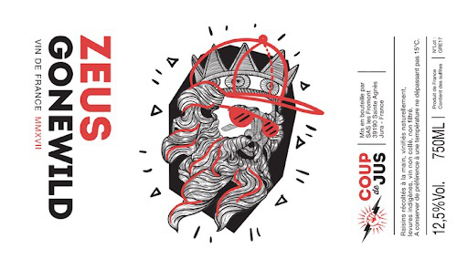 TABC label artwork for Coup de Jus Zeus Gonewild