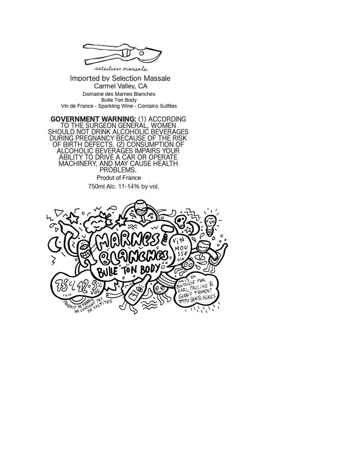 TABC label artwork for Marnes Blanches Bulle Ton Body