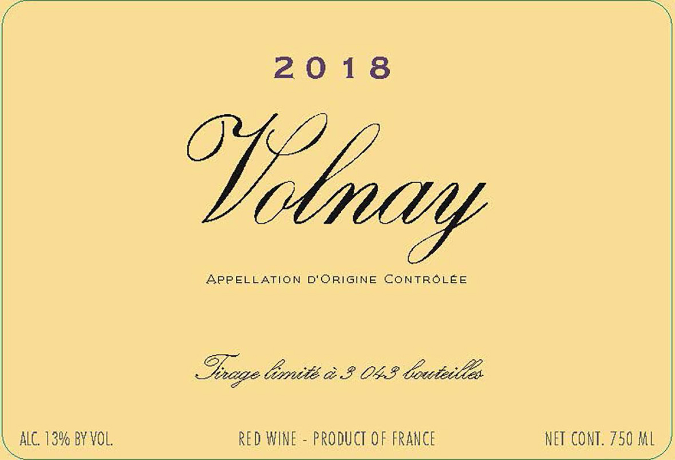 TABC label artwork for Domaine de la Vougeraie Volnay