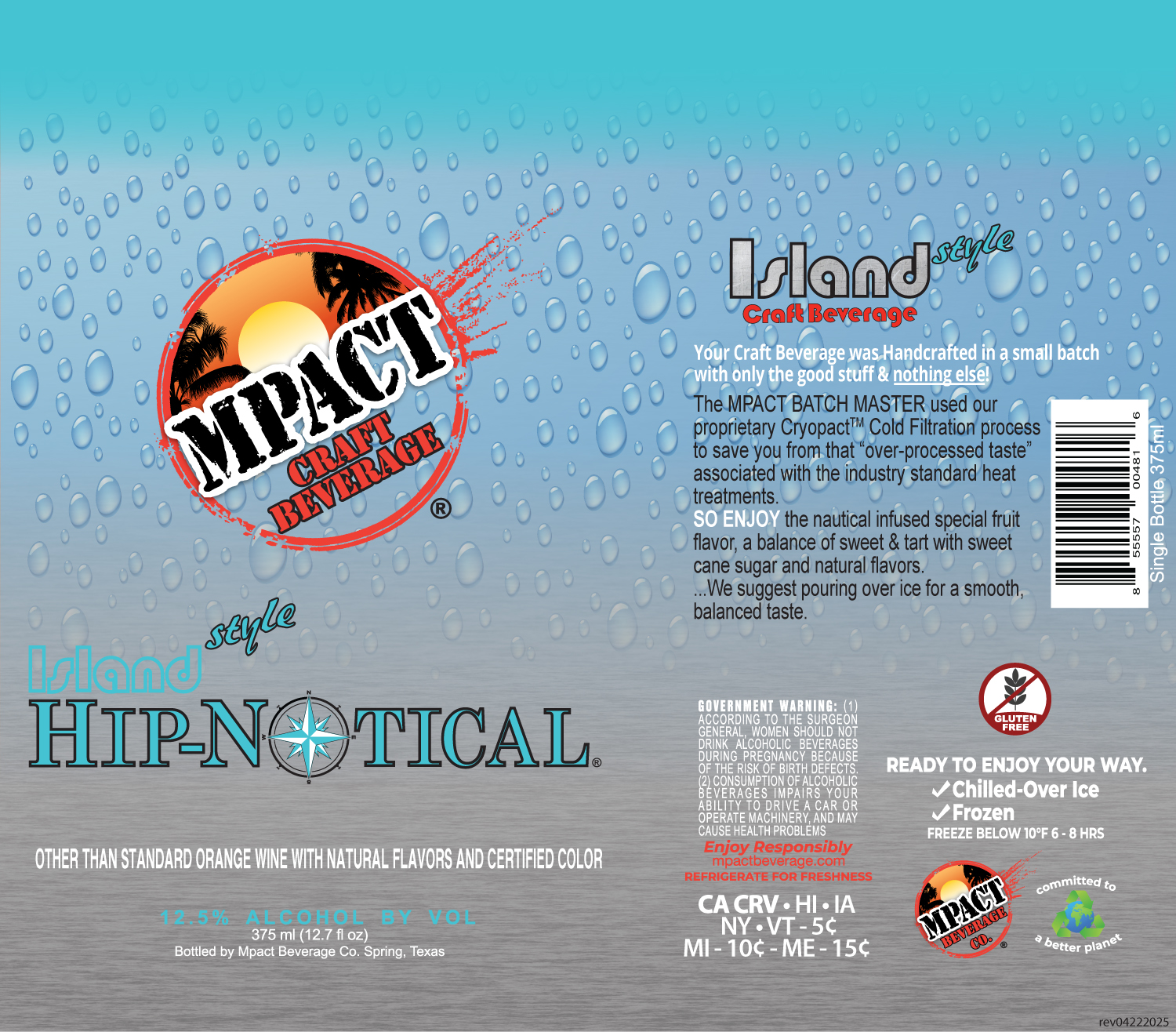 TABC label artwork for Mpact Beverage Island Style Hip-notical