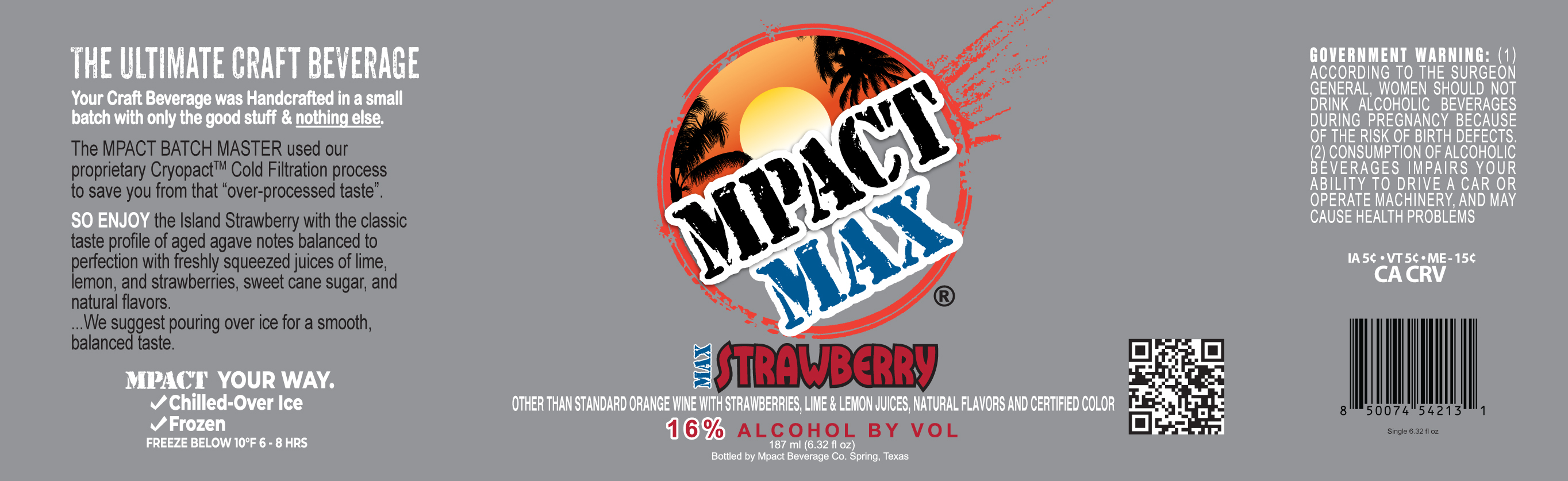 TABC label artwork for Mpact Beverage Co. Mpact MAX Strawberry