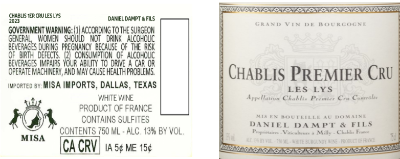 TABC label artwork for DANIEL DAMPT & FILS LES LYS