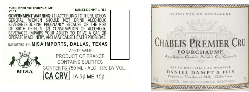TABC label artwork for DANIEL DAMPT & FILS FOURCHAUME