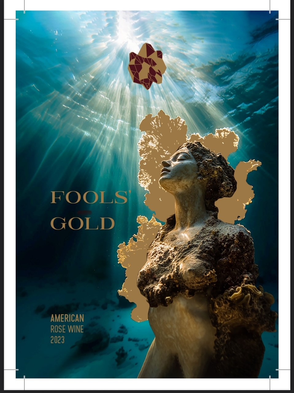 TABC label artwork for FOOLS' GOLD ROSE