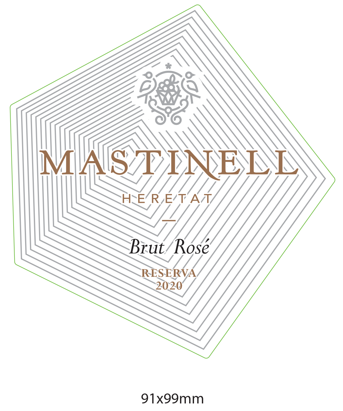 TABC label artwork for Mastinell Brut Rose