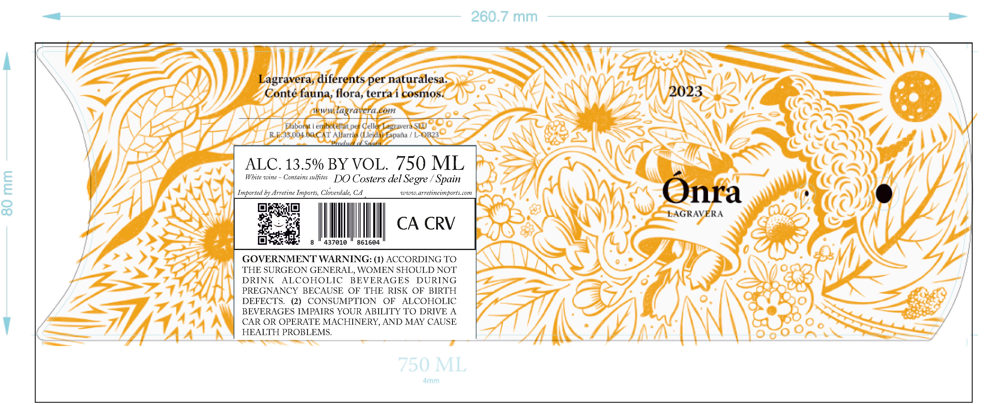 TABC label artwork for LaGravera White Blend