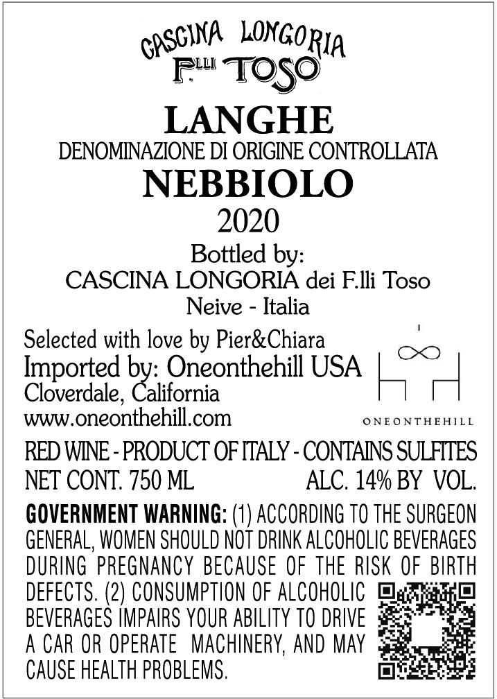TABC label artwork for Cascina Le Doti Langhe DOC