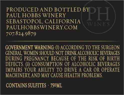 TABC label artwork for Paul Hobbs Chardonnay George Menini Estate Russian River Valley