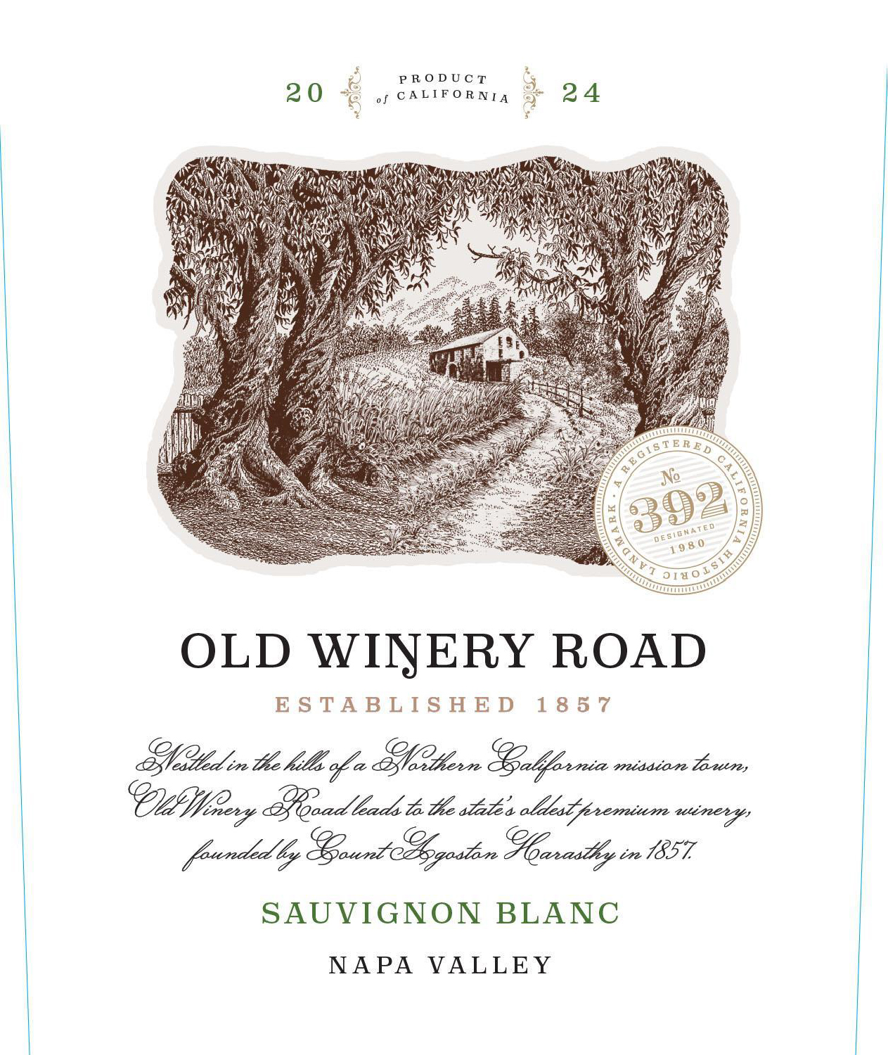 TABC label artwork for Old Winery Road Sauvignon Blanc Napa