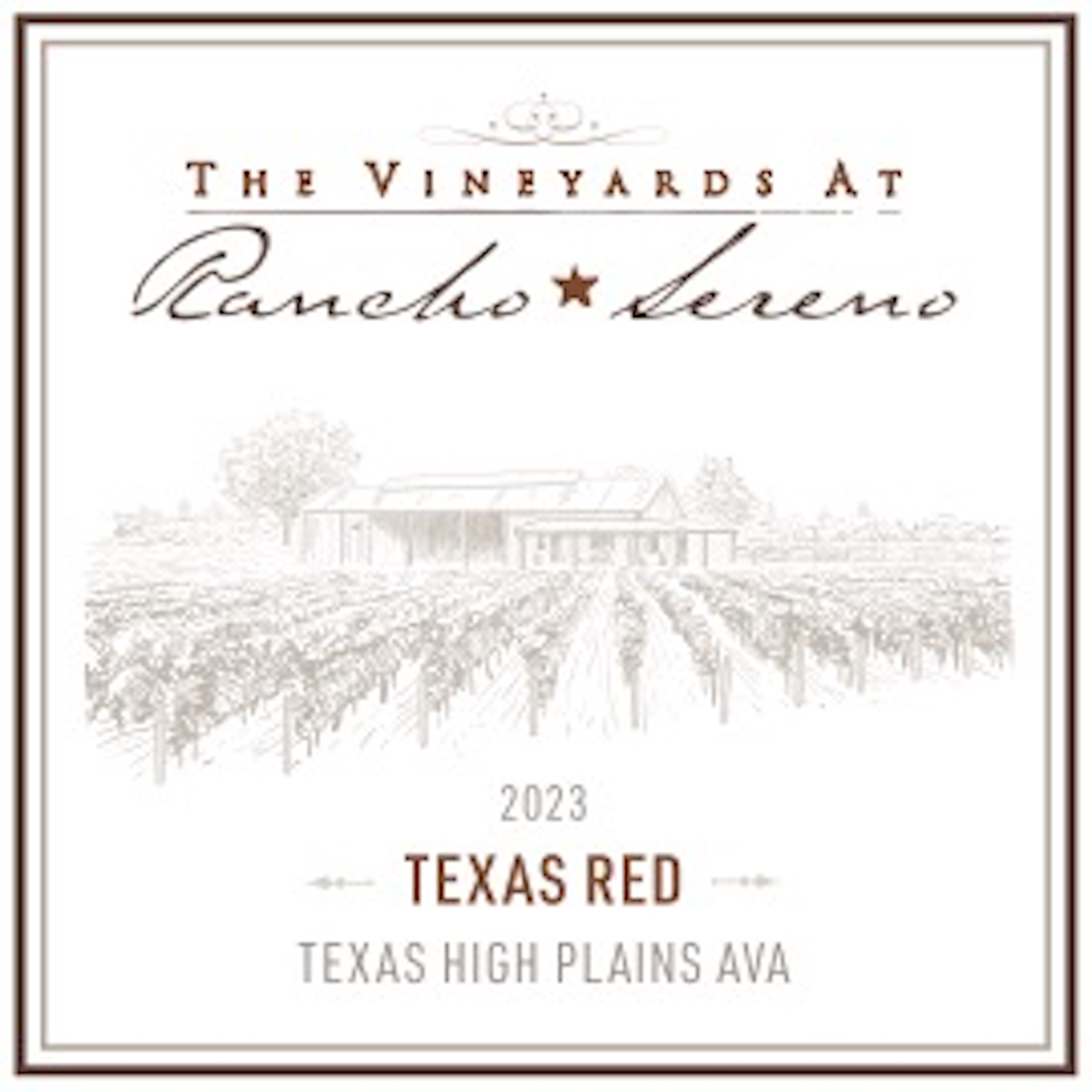 TABC label artwork for RANCHO SERENO TEXAS RED