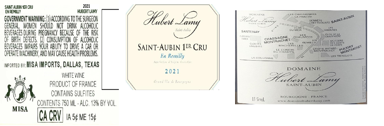 TABC label artwork for HUBERT LAMY EN REMILLY