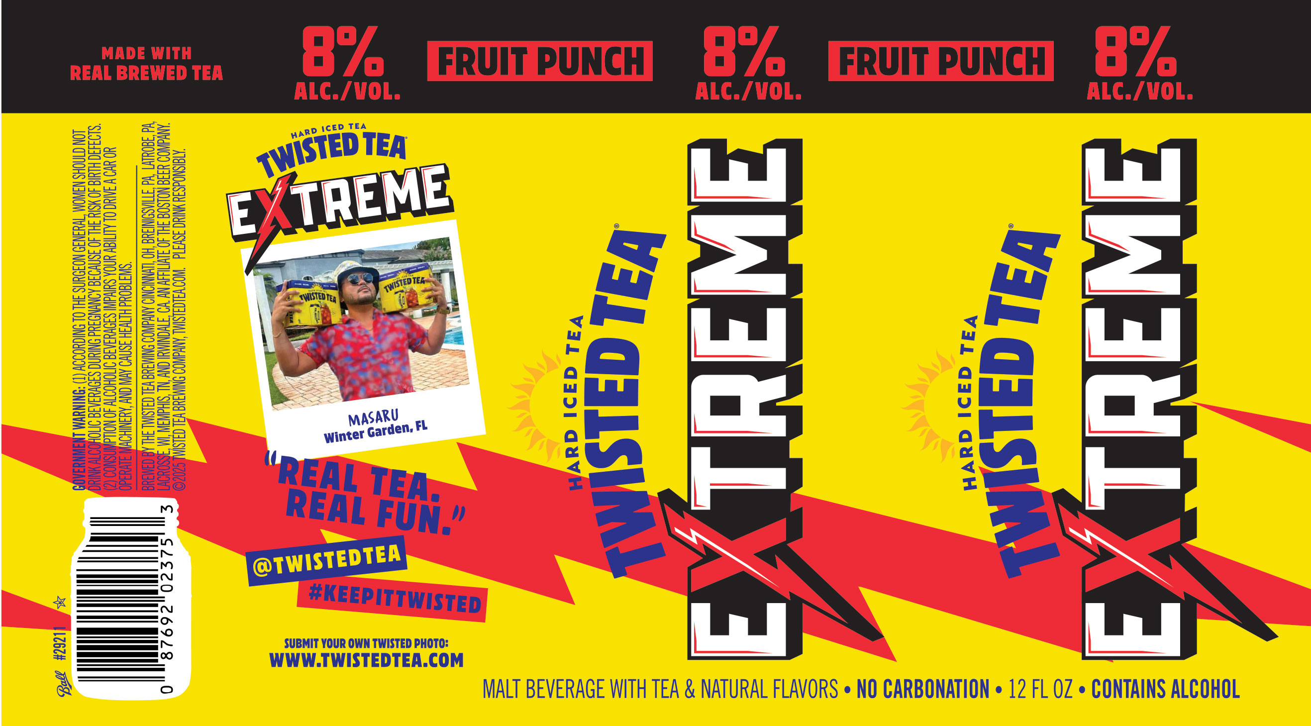 TABC label artwork for Twisted Tea Extreme Fruit Punch