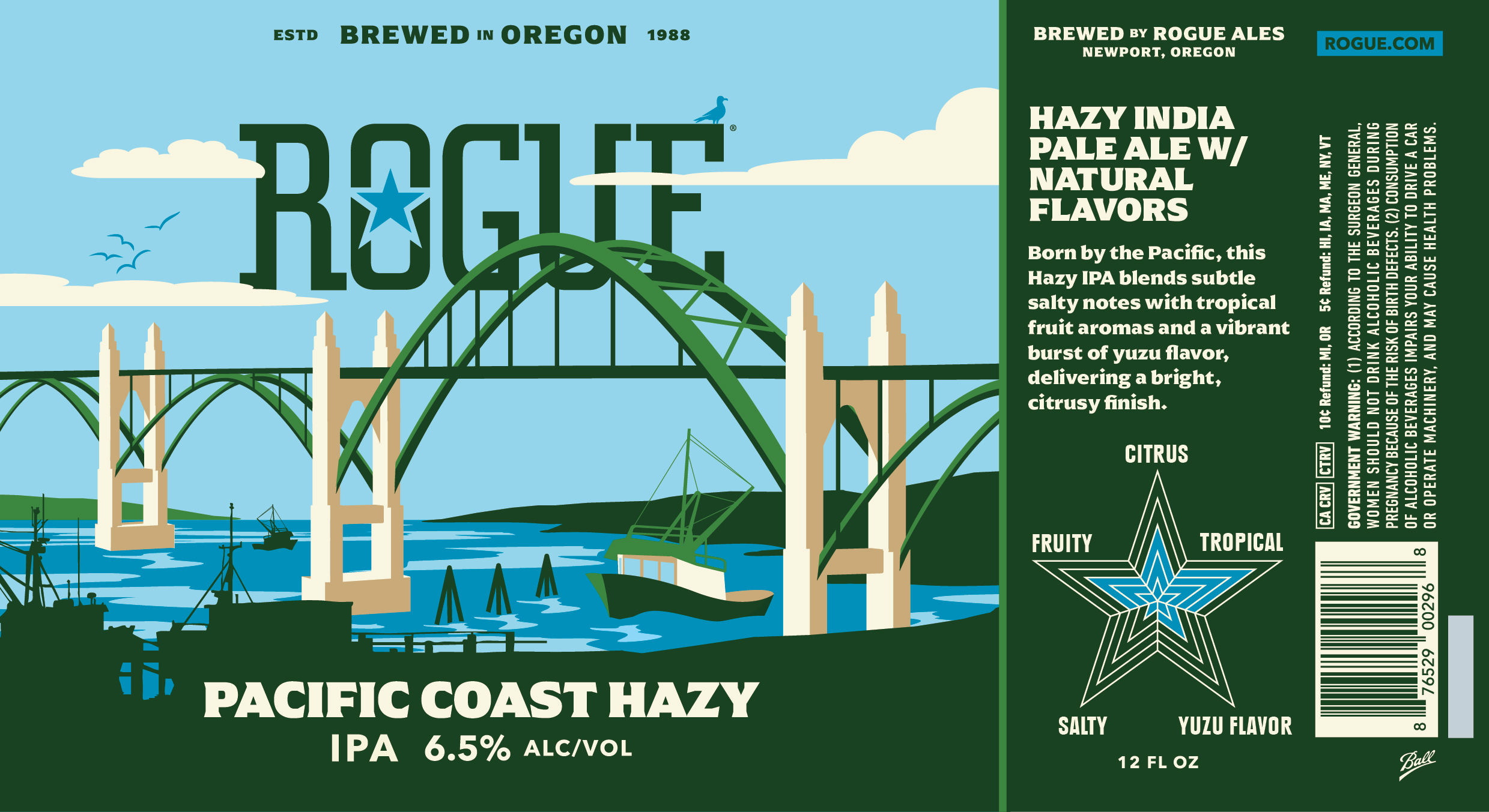 TABC label artwork for Rogue Pacific Coast Hazy