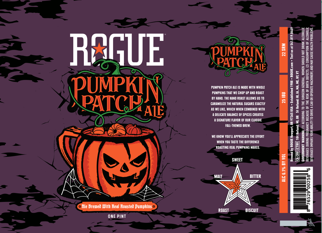 TABC label artwork for Rogue Pumpkin Patch Ale