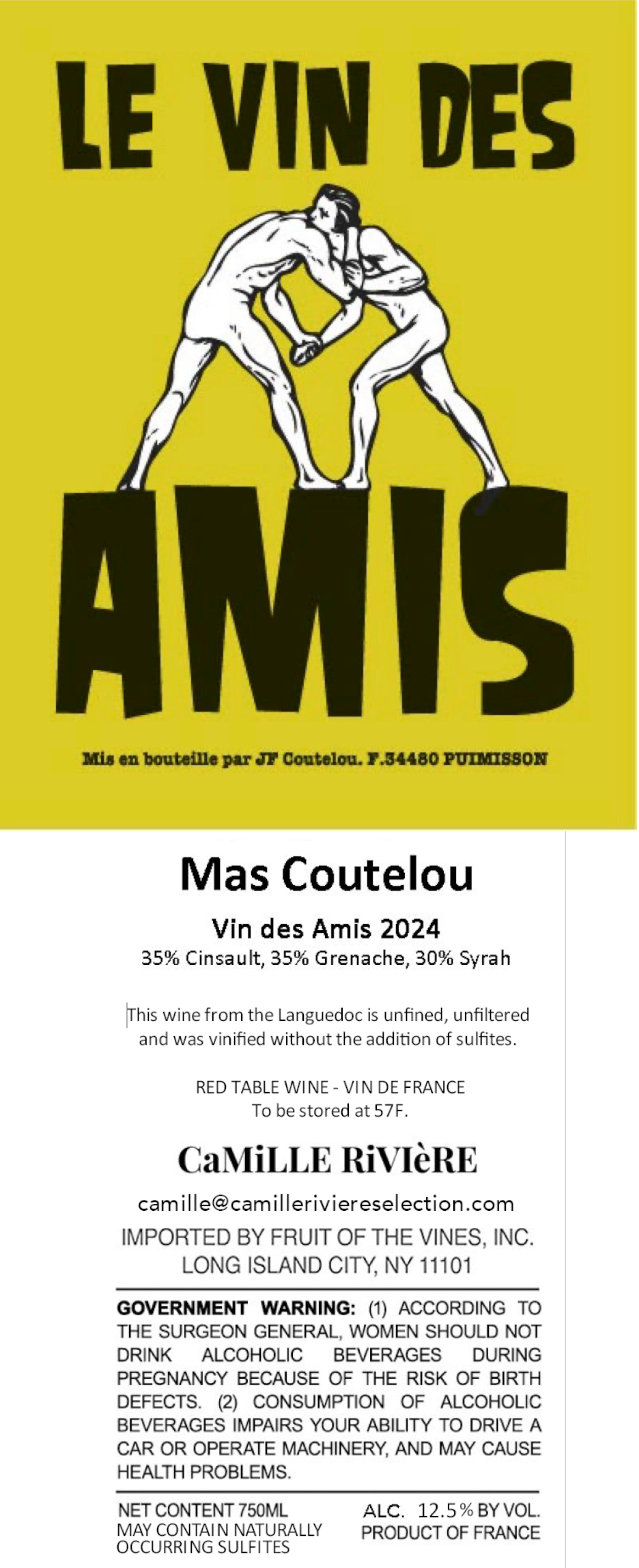 TABC label artwork for Mas Coutelou