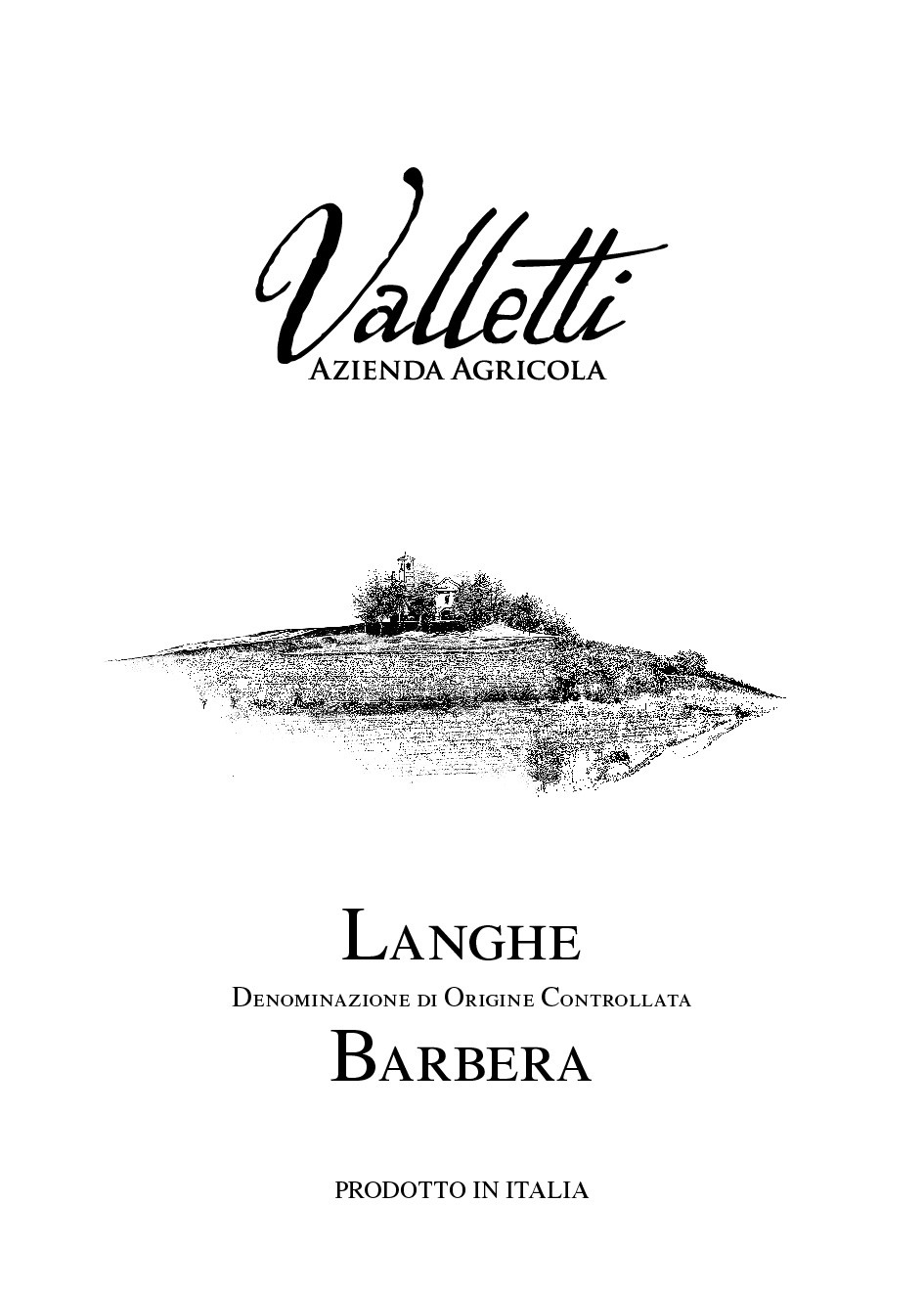 TABC label artwork for Valletti Barbera