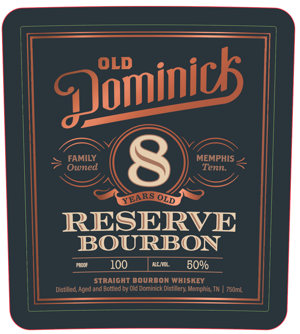 TABC label artwork for Old Dominick Reserve Bourbon
