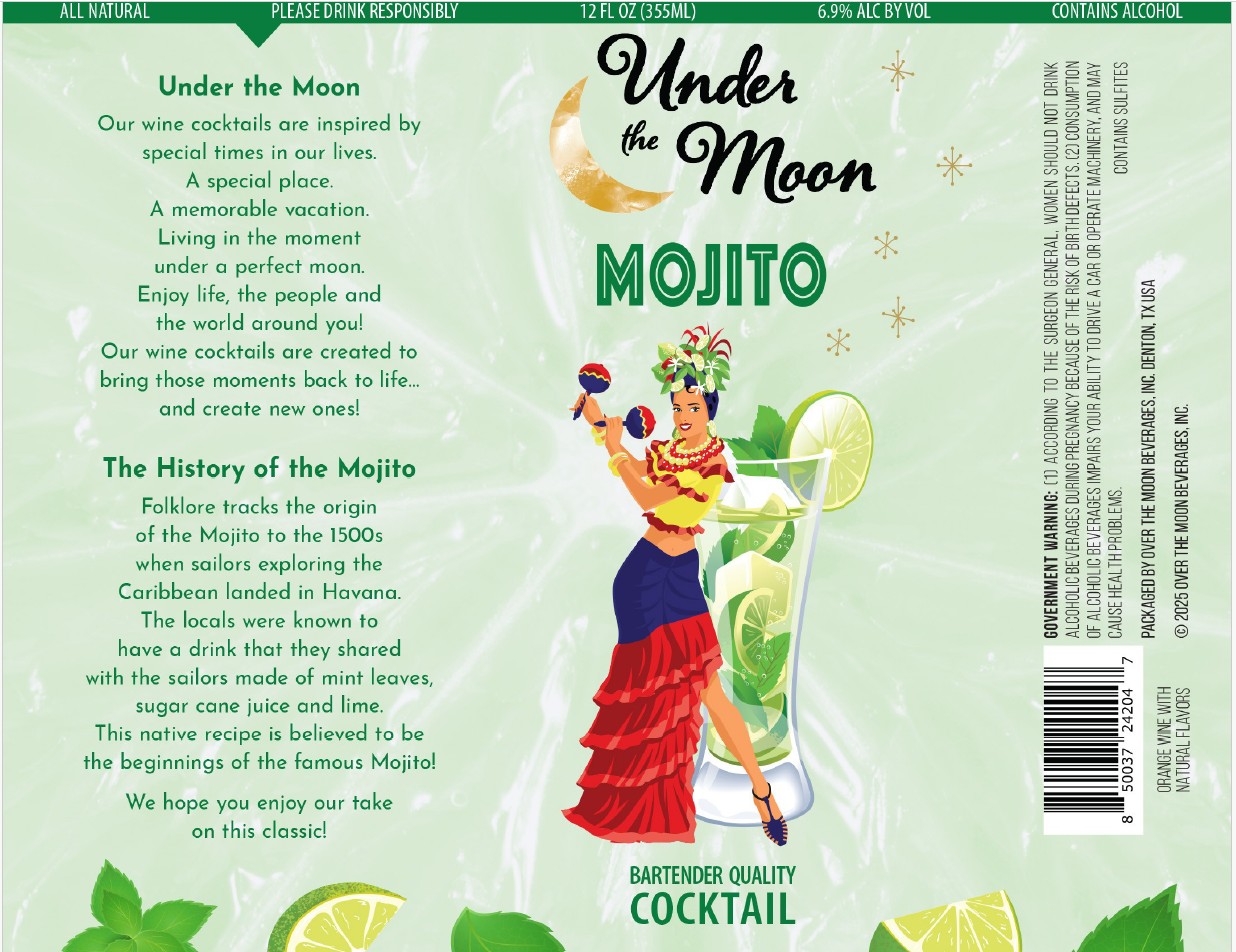 TABC label artwork for Under The Moon Mojito