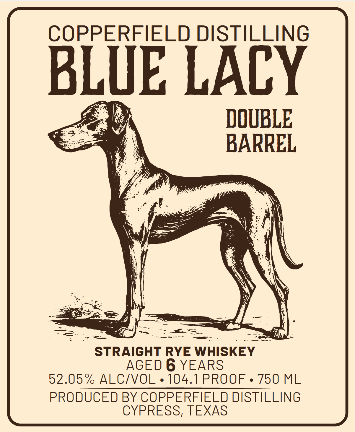 TABC label artwork for Blue Lacy Rye
