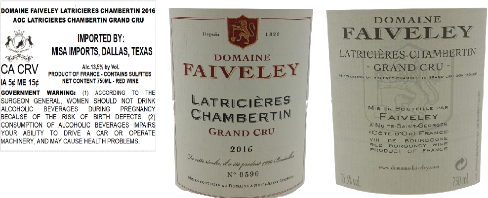 TABC label artwork for DOMAINE FAIVELEY LATRICIERES CHAMBERTIN GRAND CRU