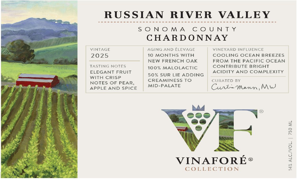 TABC label artwork for VINAFORE COLLECTION CHARDONNAY