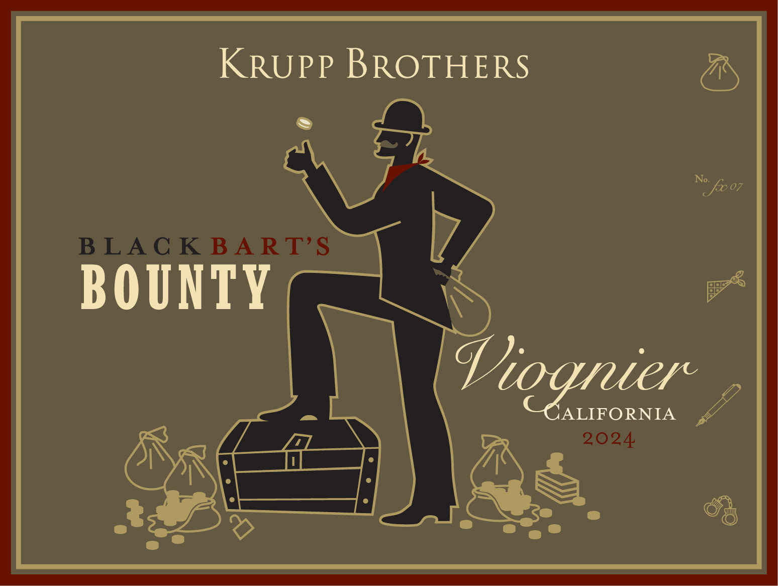 TABC label artwork for Krupp Brothers Black Bart's Bounty Viognier