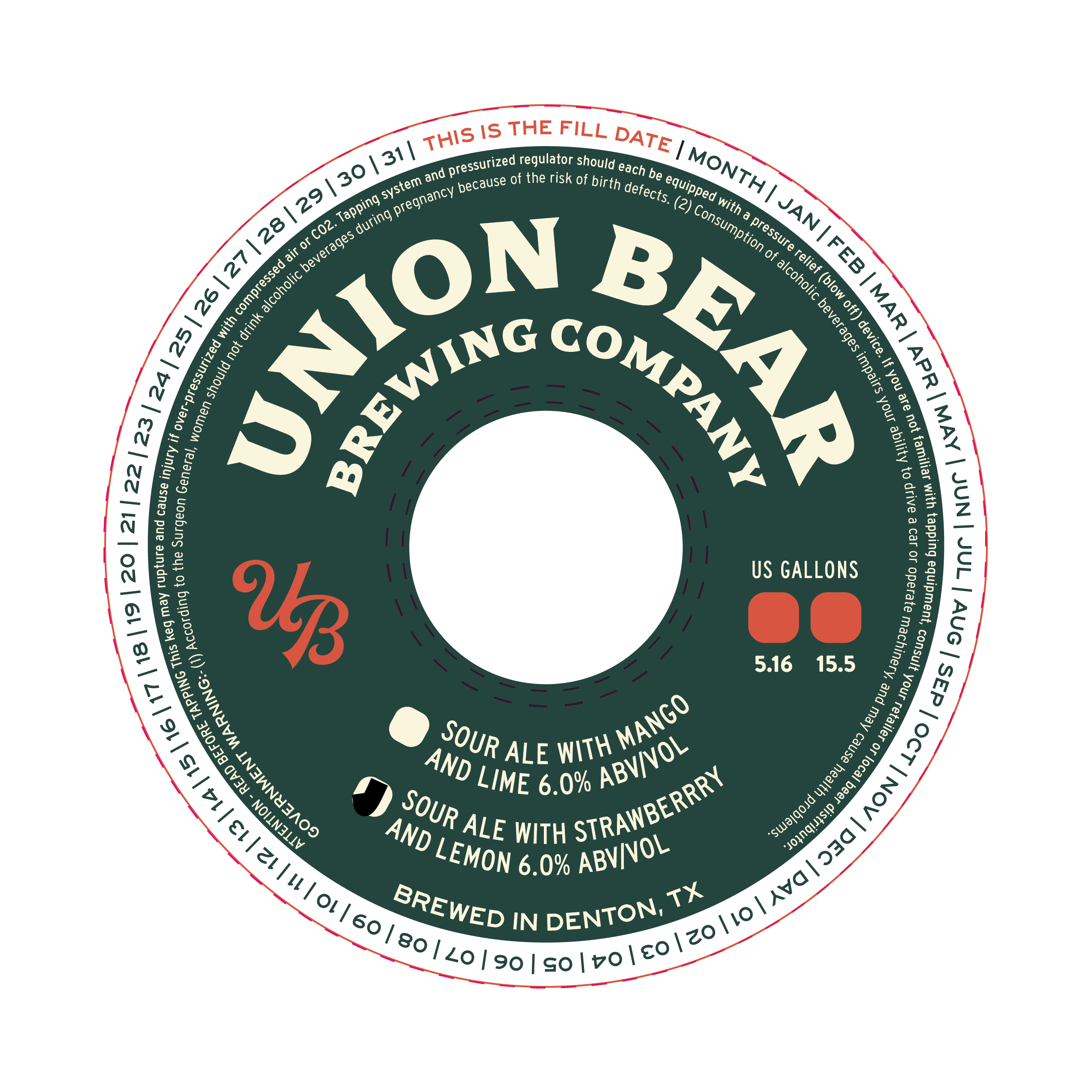 TABC label artwork for Sour Ale with Strawberry and Lemon
